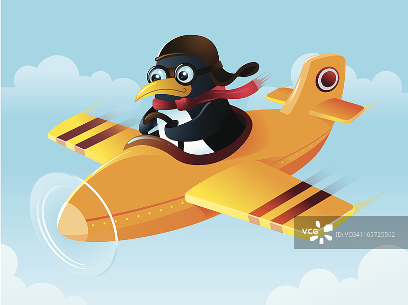 飞翔的企鹅图片素材