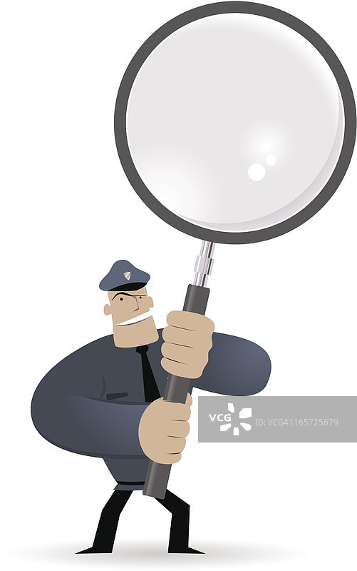 警察拿着放大镜图片素材