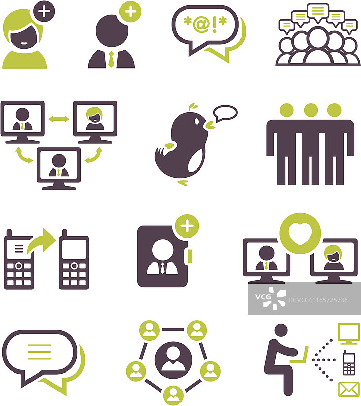 12个社交网络图标合集图片素材