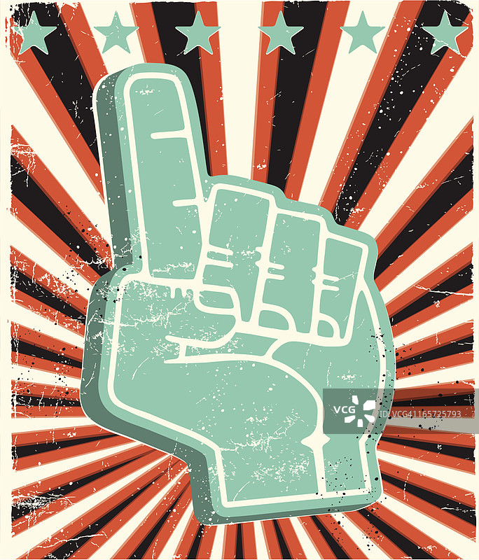 复古泡沫手指图片素材