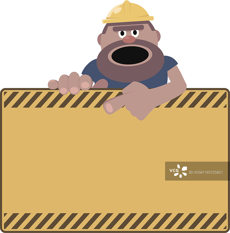 施工标志：工人安全警告图片素材