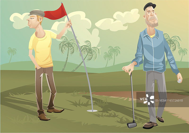 打高尔夫球的男人图片素材