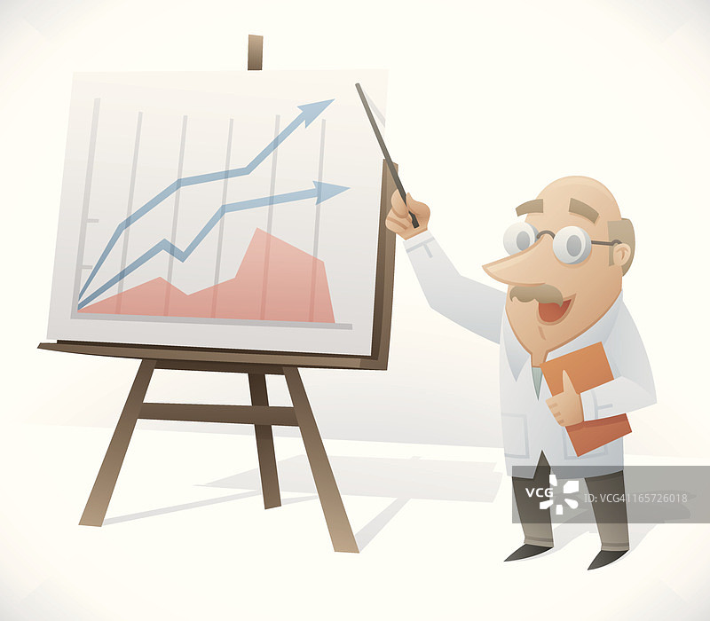 快乐的科学家展示图表图片素材