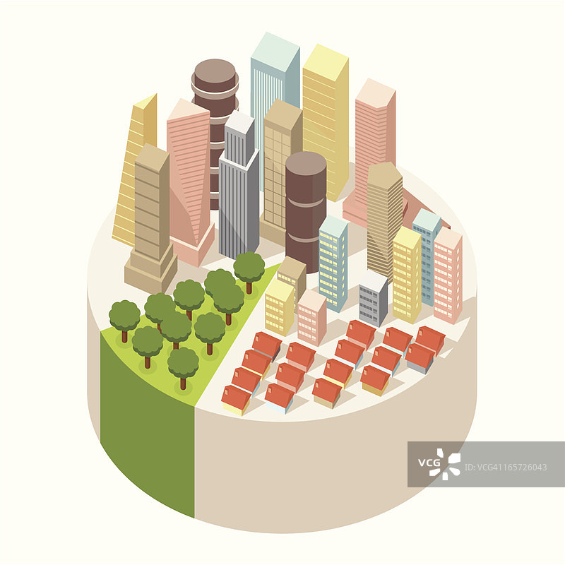 饼图 - 城市图片素材
