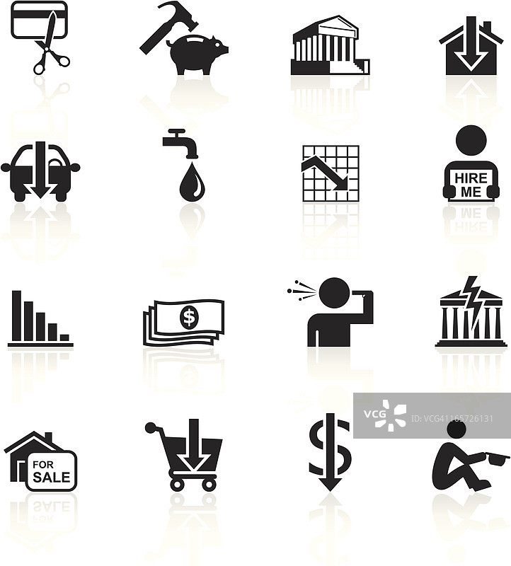 黑色符号-金融与经济危机图片素材