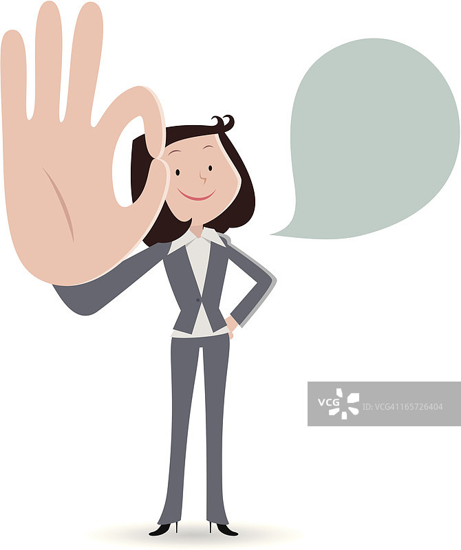 女商人微笑并做OK手势图片素材