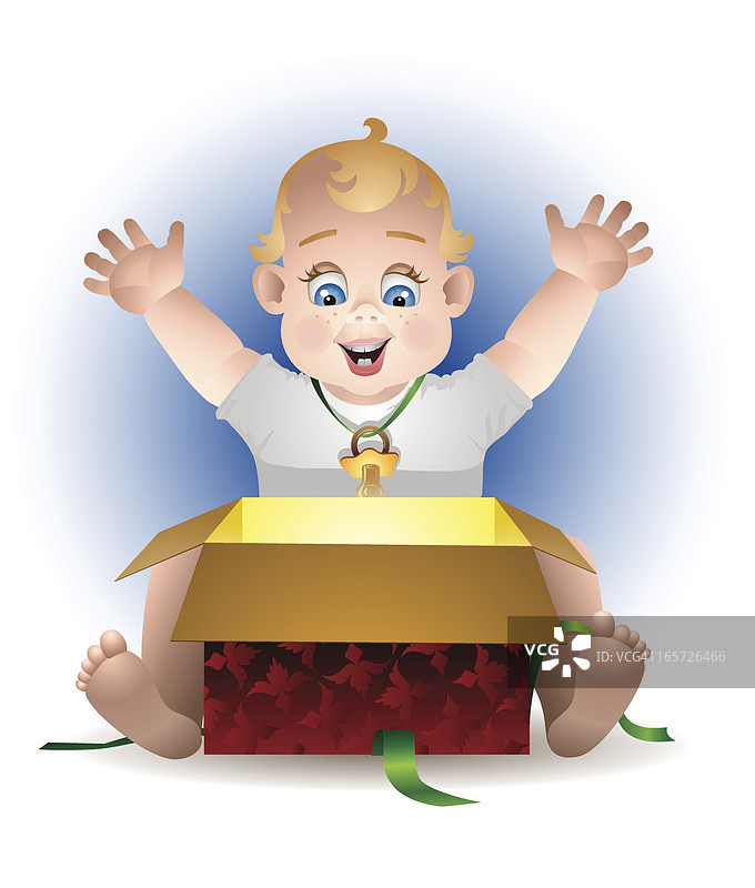 拿着礼物的孩子图片素材