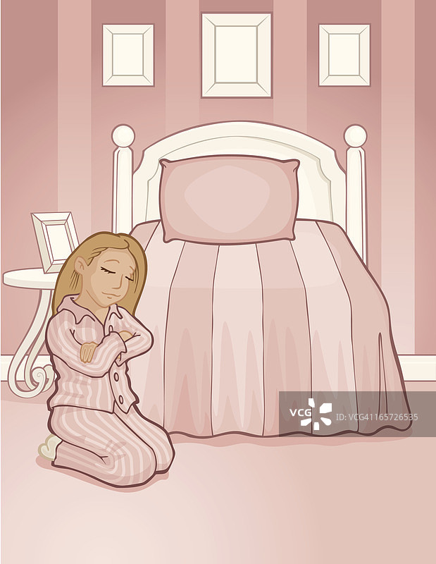 祈祷中的女孩图片素材