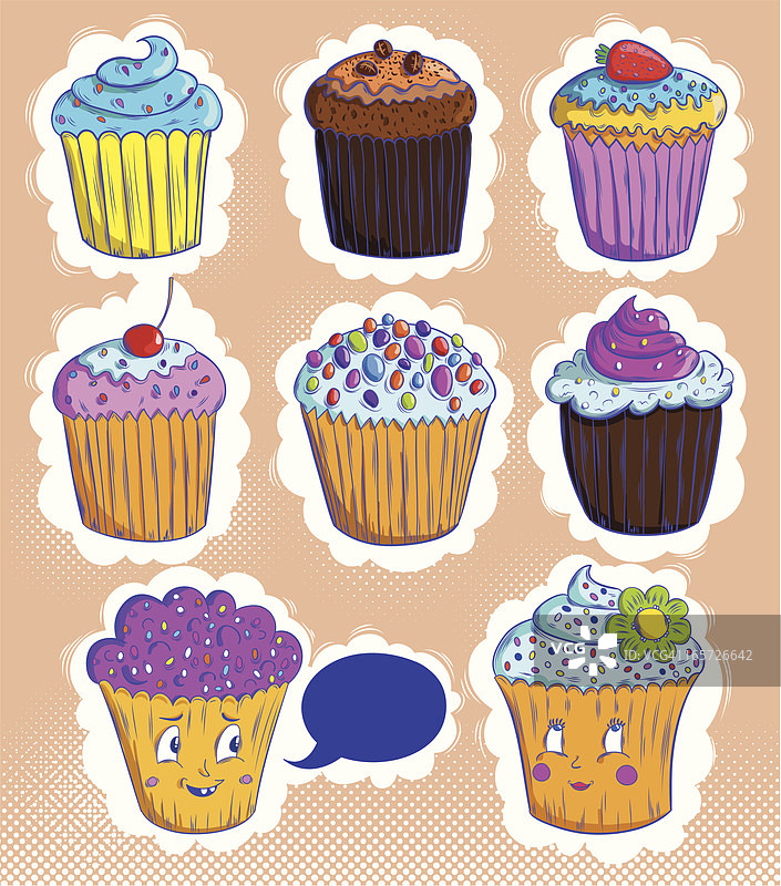 可爱的纸杯蛋糕图片素材