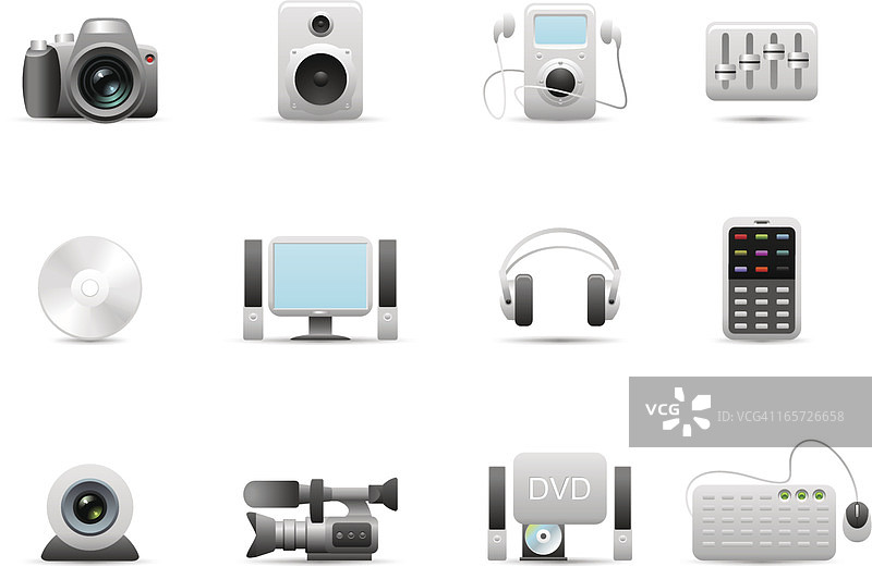 缎面多媒体图标图片素材