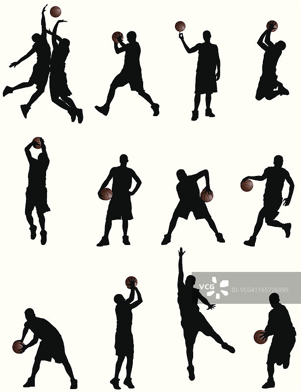 篮球运动员剪影图片素材