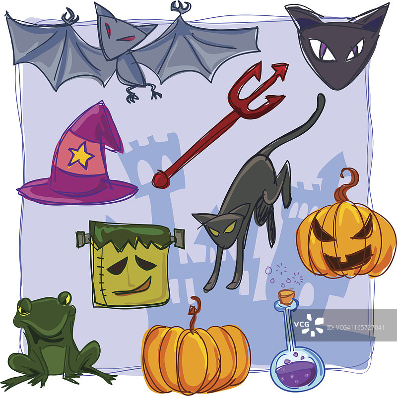 彩色万圣节素材合集图片素材