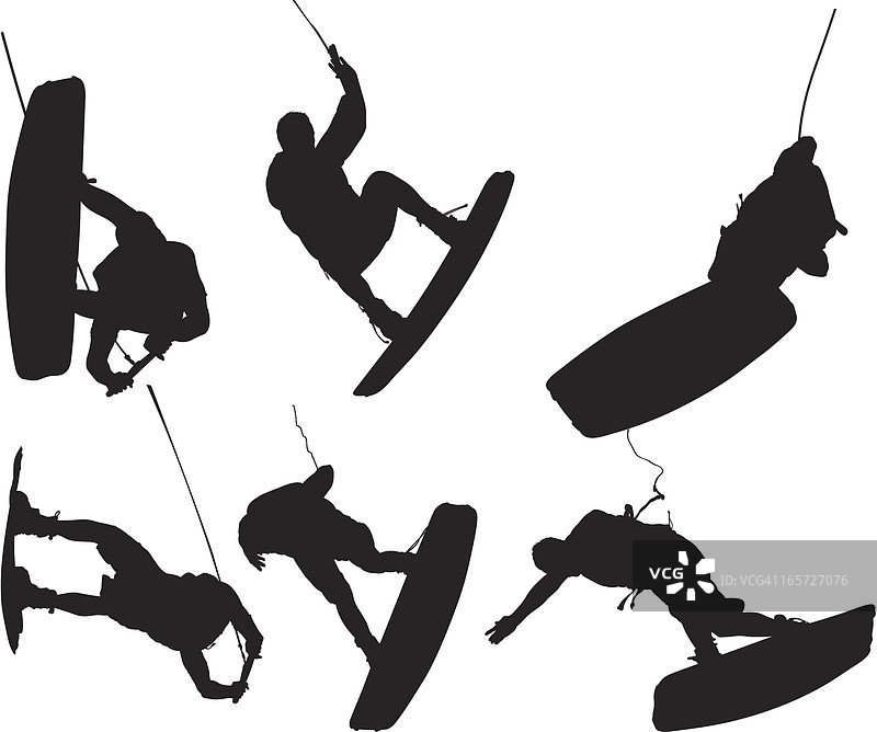 男人玩尾波滑水图片素材