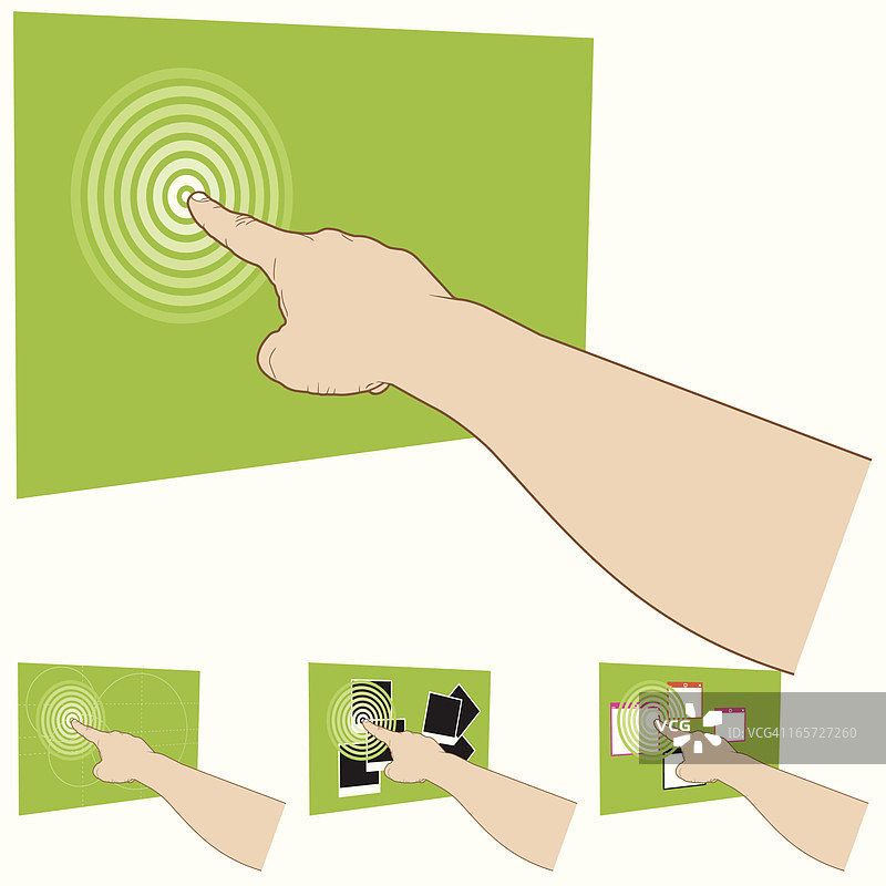 触摸手势屏幕界面 - 右手几乎在后方视角图片素材