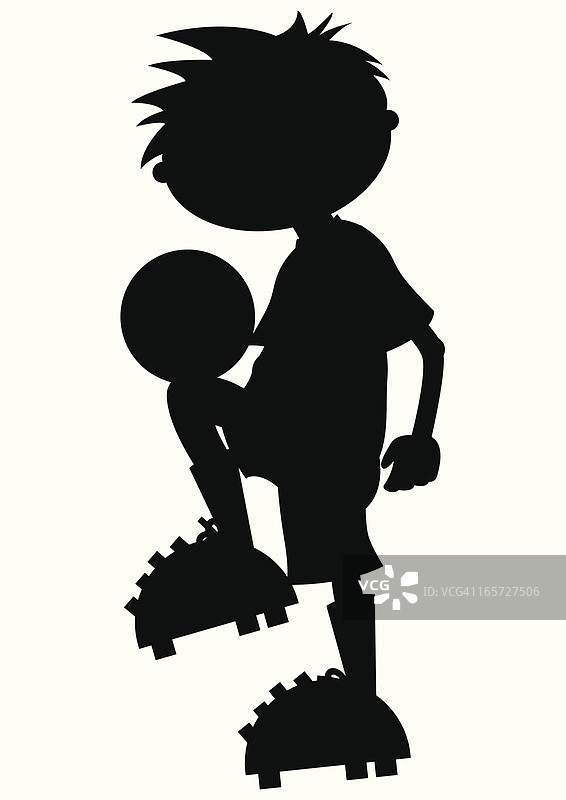 足球男孩剪影图片素材