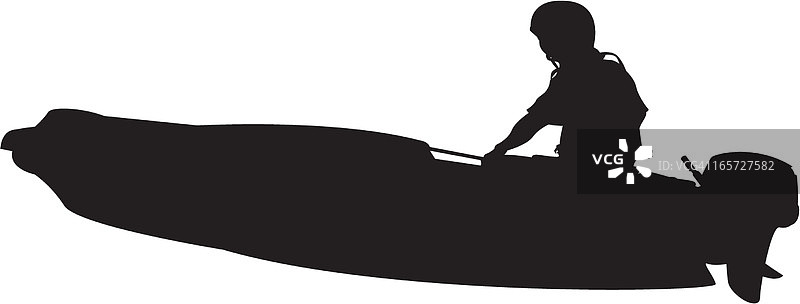 舷外马达船剪影图片素材