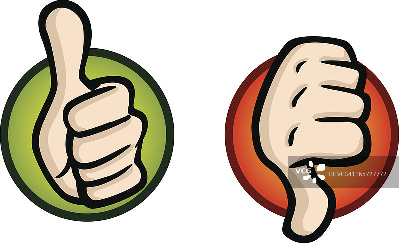 点赞和倒赞图标图片素材