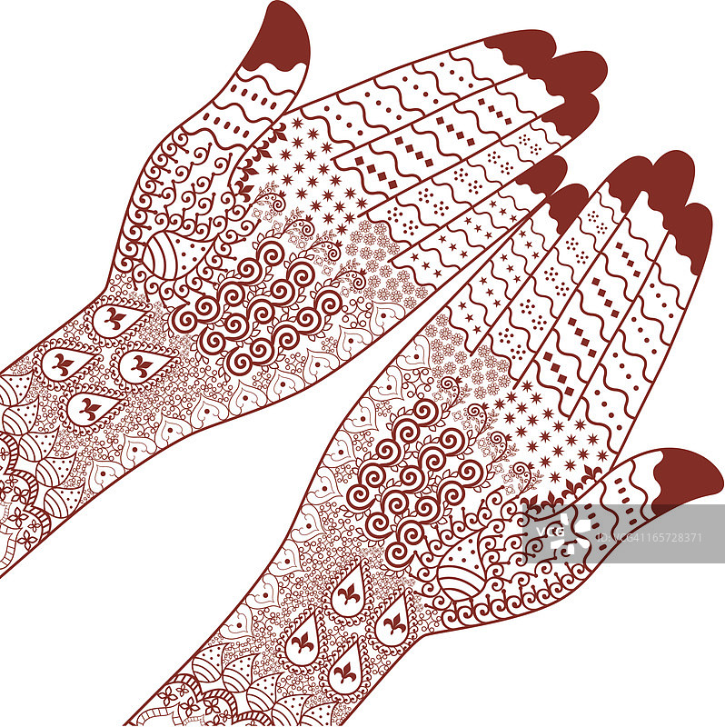 手绘曼海蒂图案图片素材