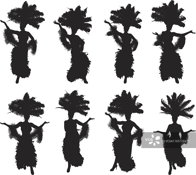 不同姿势的舞女图片素材