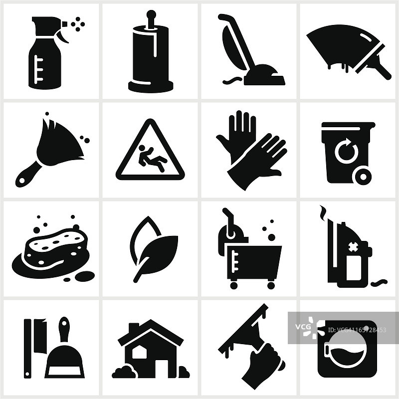 黑色清洁图标图片素材