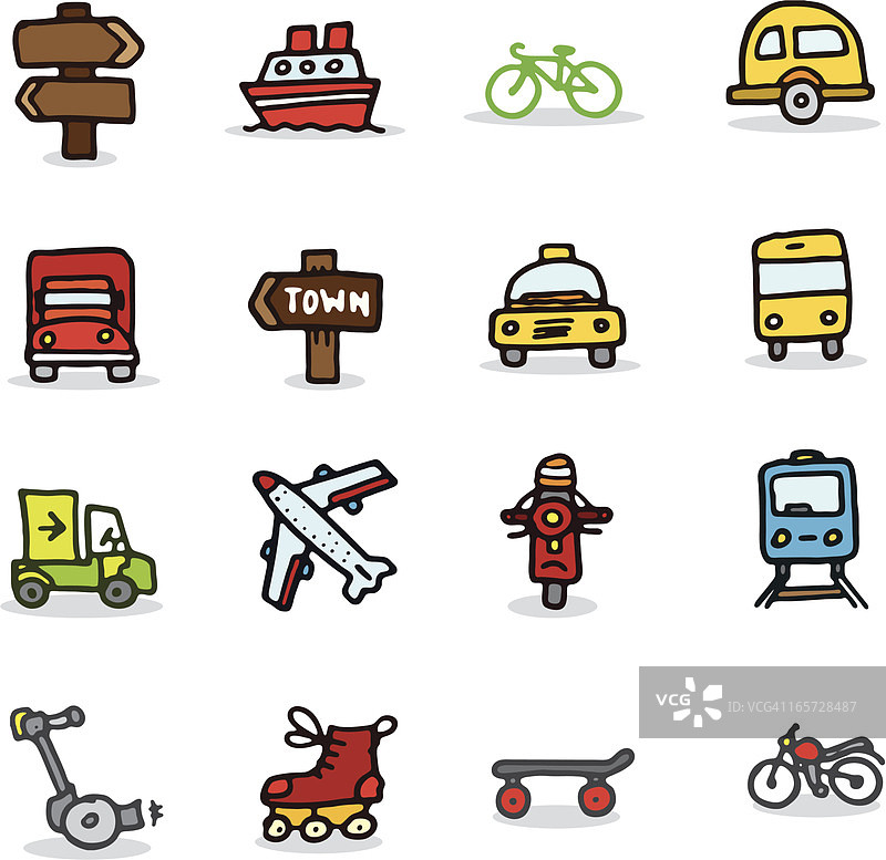旅行交通工具图标图片素材
