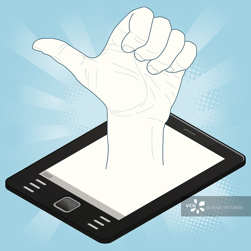 从电子书阅读器中出来的OK图片素材