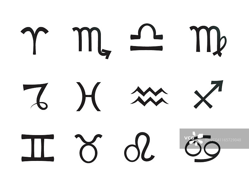 十二星座图标和符号图片素材