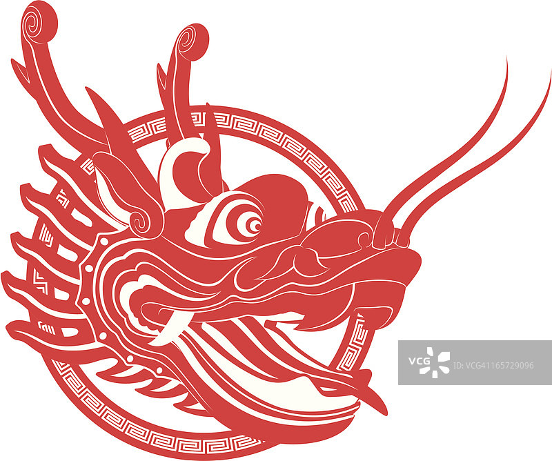 中国龙头剪纸艺术图案图片素材