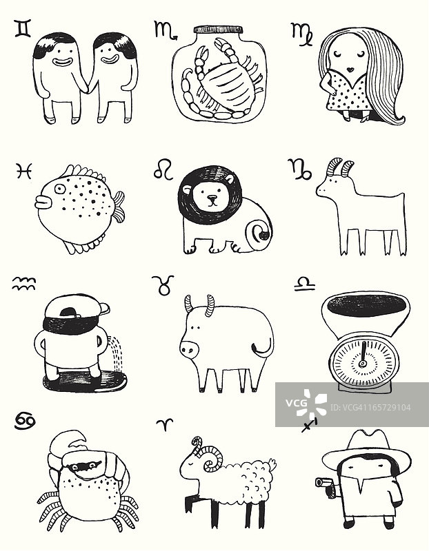 十二星座标志图片素材