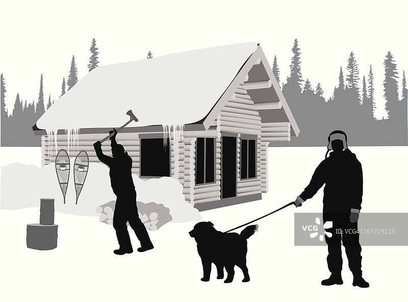 木屋矢量轮廓图片素材