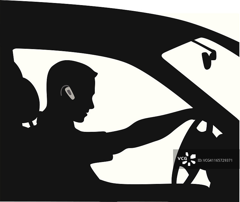 驾驶员注意力矢量剪影图片素材