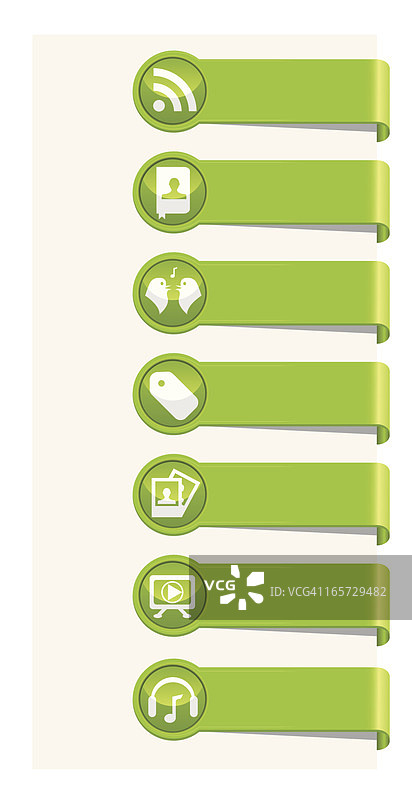 社交媒体图标缎带套装图片素材