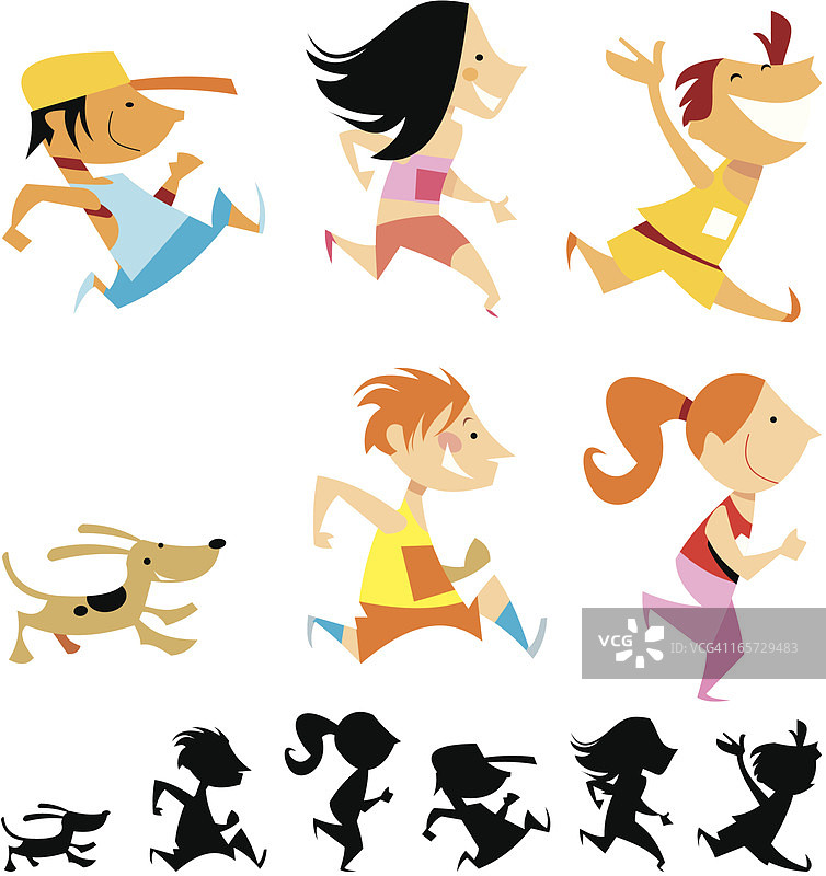 孩子们奔跑图片素材