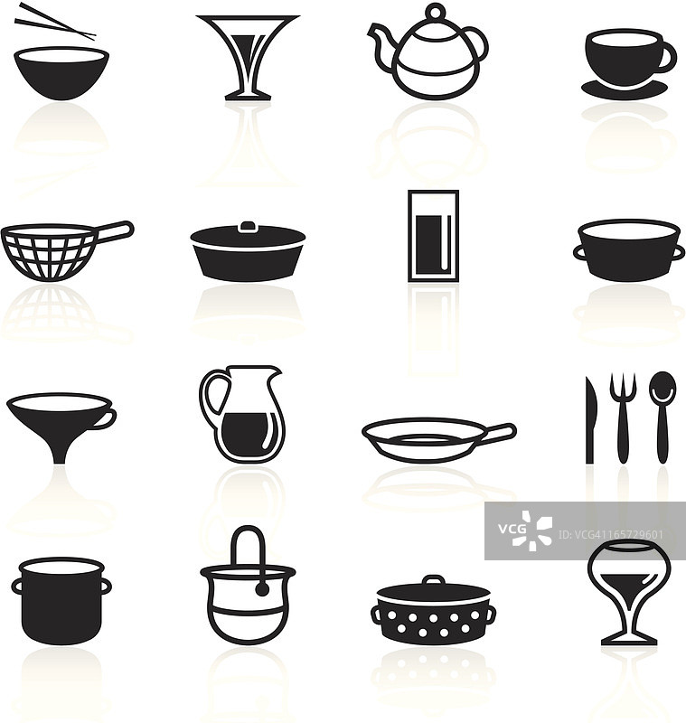 黑色符号 - 餐具图片素材