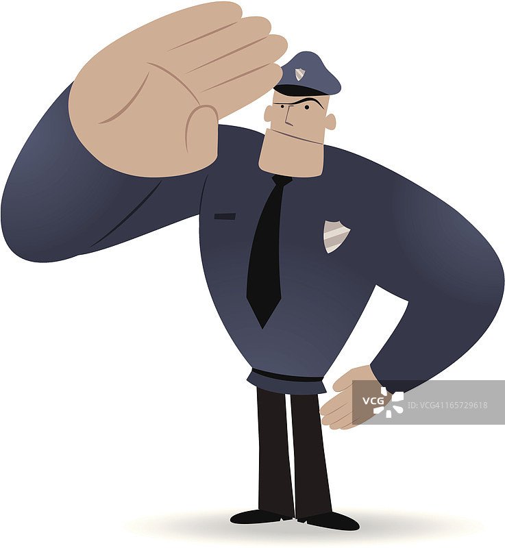 敬礼的强壮警察图片素材