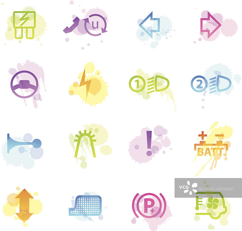 污渍图标 - 汽车控制指示器图片素材