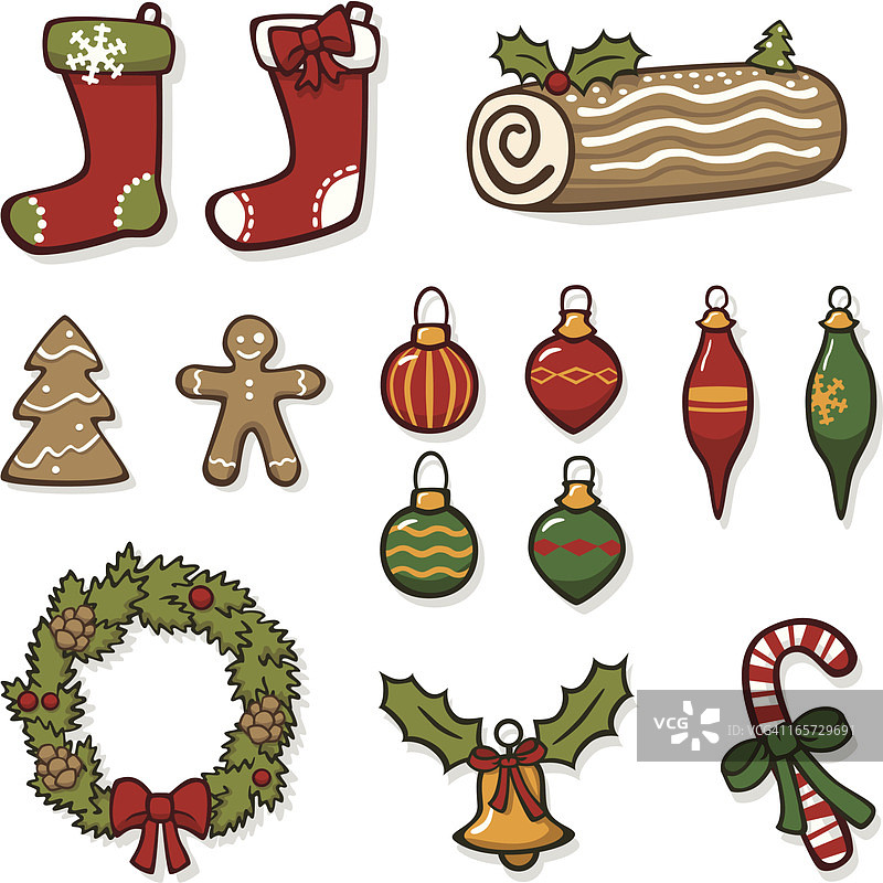 可爱的圣诞节套装图片素材