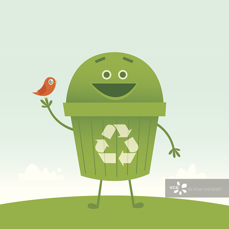 可回收垃圾箱角色图片素材