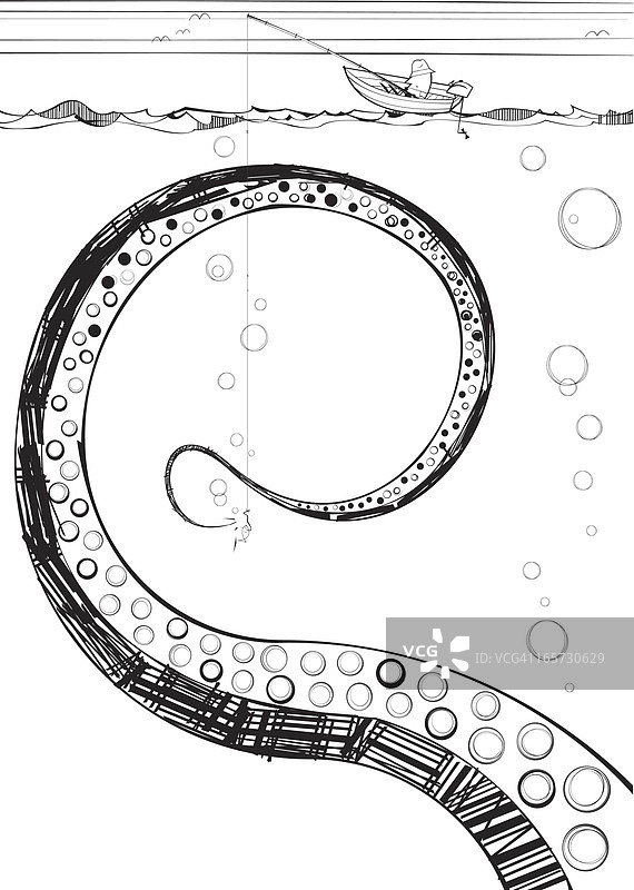 危险中熟睡的渔夫图片素材