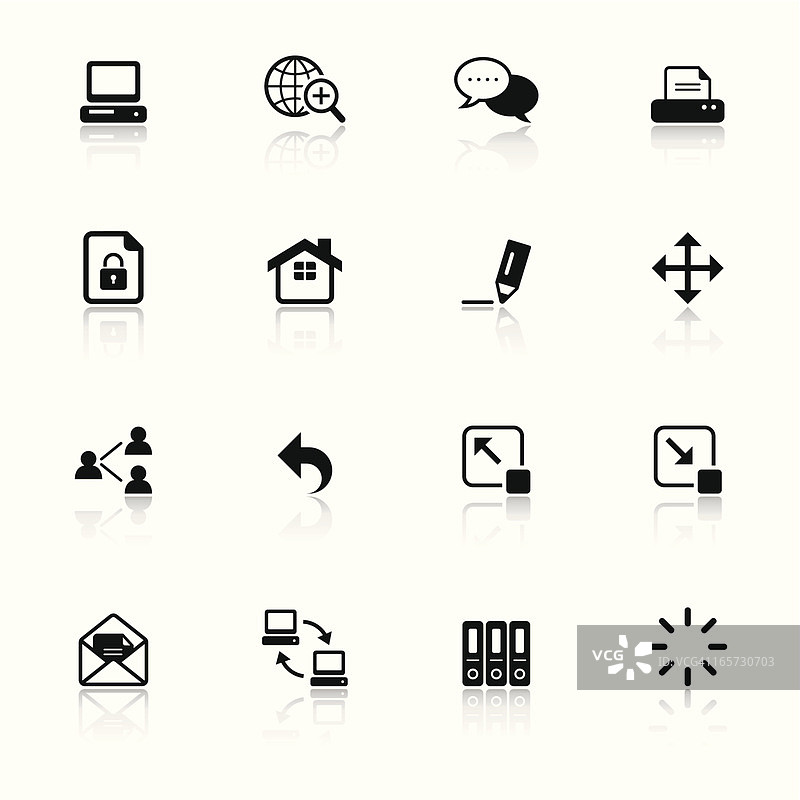 网页黑白图标集图片素材