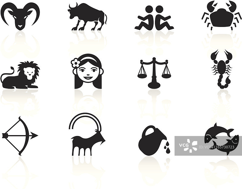 黑色符号-十二生肖图片素材