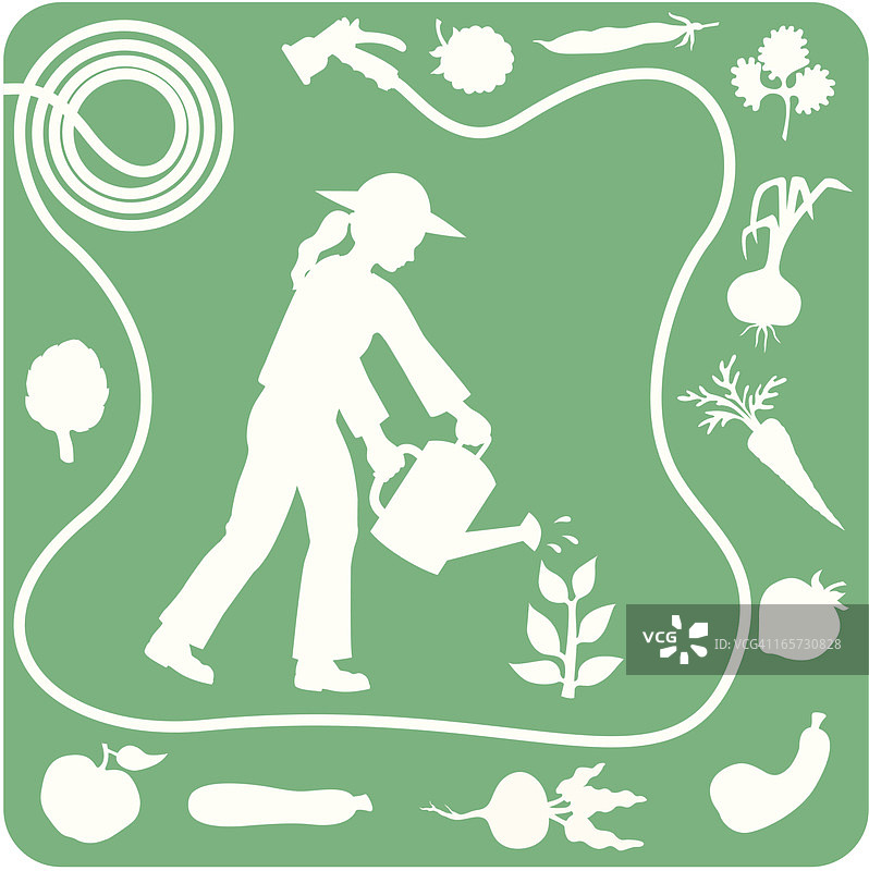 园艺剪影元素图片素材