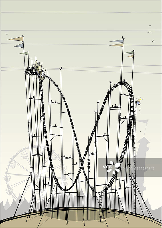 老式过山车图片素材