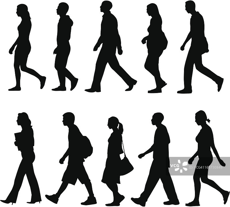 人们走路图片素材