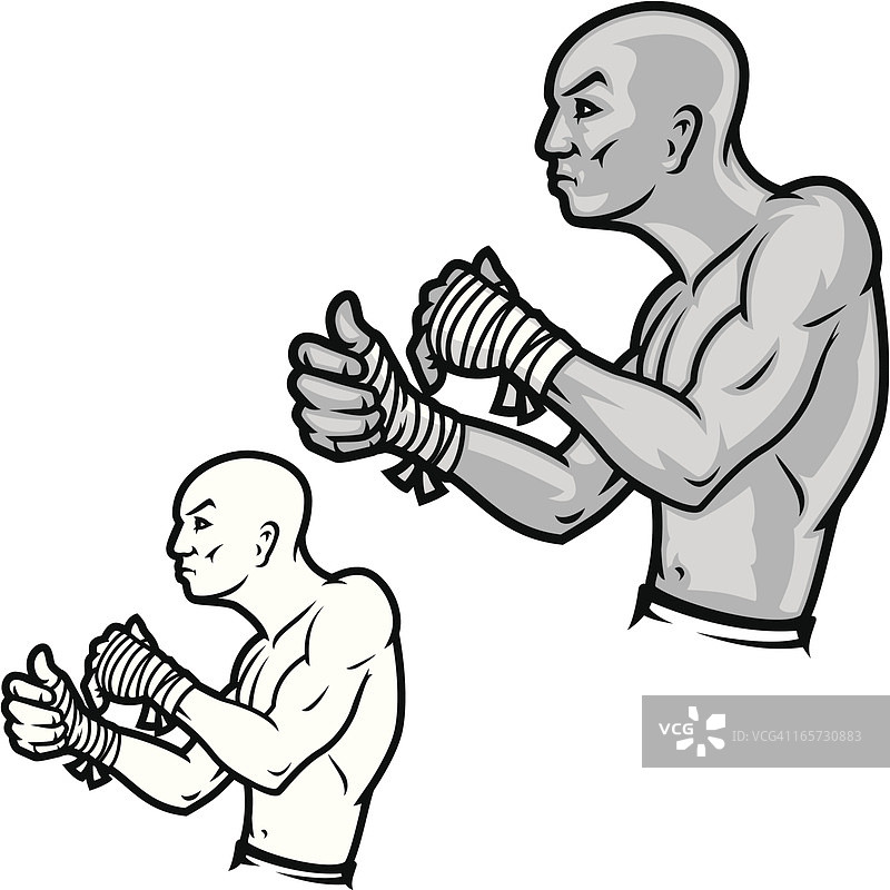 终极格斗士（黑白）图片素材