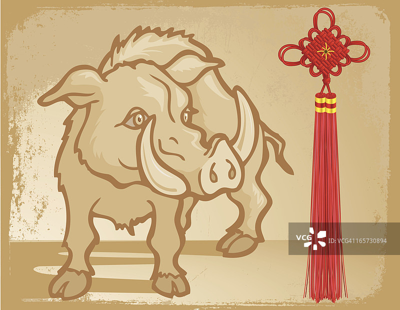 羊皮纸野猪图片素材