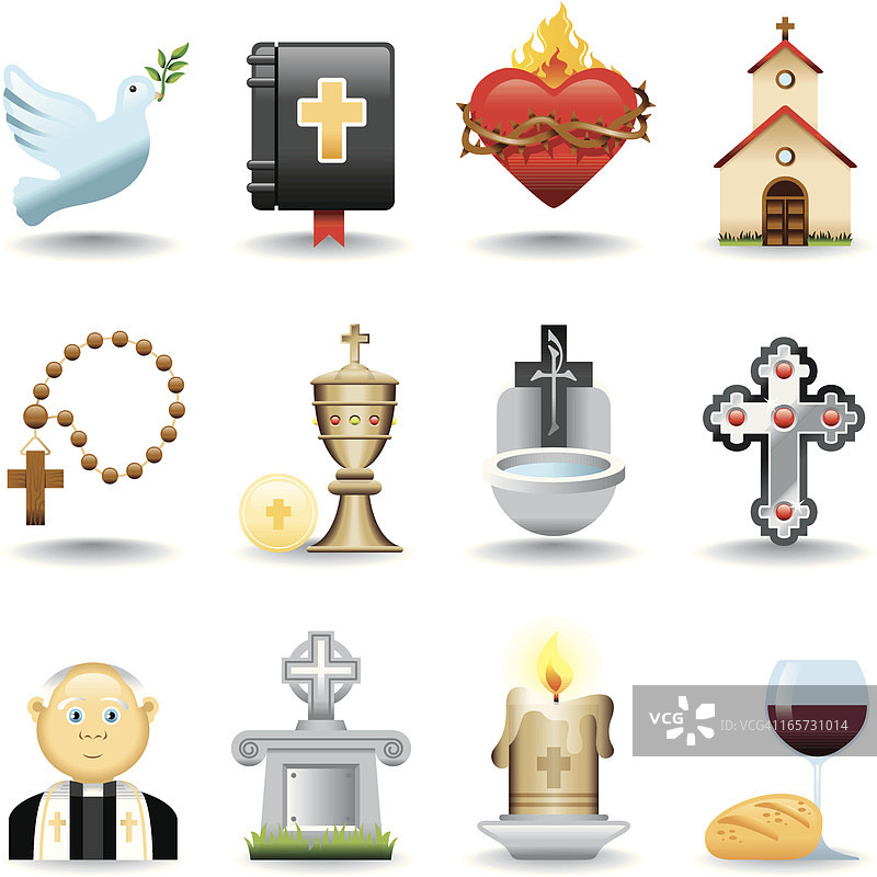 天主教图标集图片素材