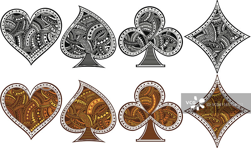 红桃、黑桃、梅花和方块图片素材