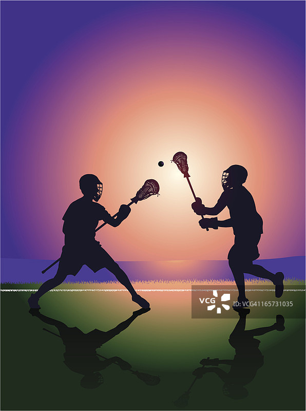 曲棍球选手背景-进攻与防守图片素材