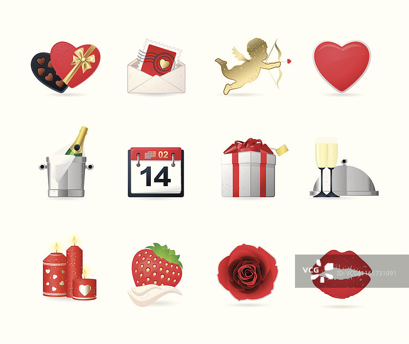 通用图标集（情人节）图片素材